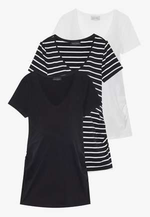 V NECK BASIC MATERNITY 3 PACK - Basic póló - black /white/multi-coloured