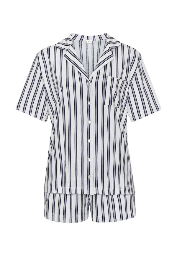 SET - Nachtwäsche Set - schwarz  weiß  gestreift