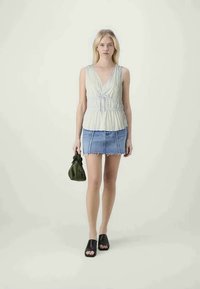 GAP CINCHED WAIST CRINKLE - Top - grey