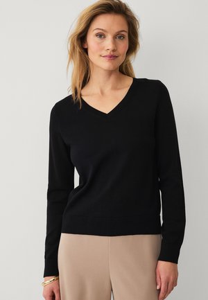 MIT V-AUSSCHNITT - Trui - black