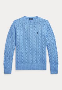 CABLE-KNIT COTTON JUMPER - Trui - royal blue