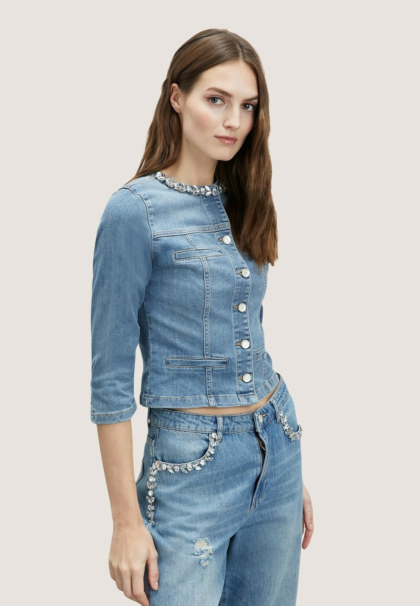 Giubbotto Jeans Gioiello Giacchino Jeans Giacca In Denim Con