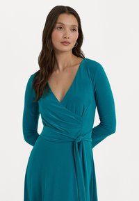 Lauren Ralph Lauren SURPLICE JERSEY DRESS - Obleka iz džersija - turquoise sky