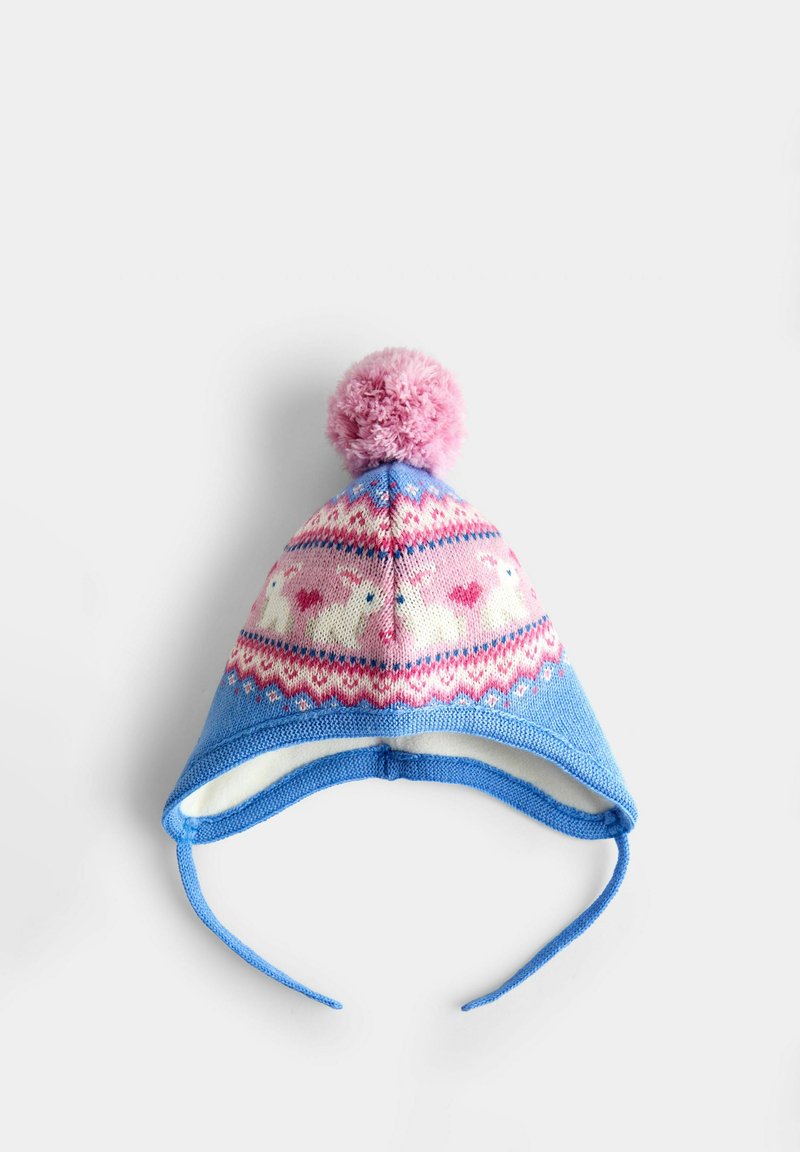 JoJo Maman Bébé POM POM KNITTED HAT - Beanie kapa - blue bunny/plava ...