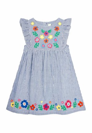 JoJo Maman Bébé BUNNY APPLIQUE PRETTY SUMMER - REGULAR FIT - Denní šaty - navy white stripe floral