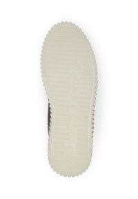 Kumijalkineen pohja, jossa on teksturoitu pinta, aallotetut reunat ja kohokuvioitu "Marc O'Polo" -logo neutraalissa värissä.