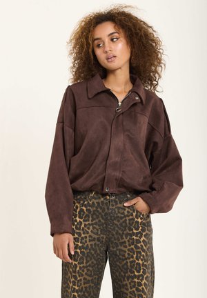 Faux leather jacket - brown