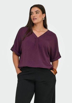 CARMETTA LIFE FOLD UP V NECK  - Bluse - mauve wine