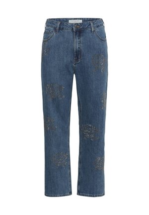 Kaffe Curve, KCASTELIA STRAIGHT FULL LENGTH JEANS - Jean droit - medium washed blue