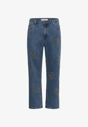 Kaffe Curve, KCASTELIA STRAIGHT FULL LENGTH JEANS - Jean droit - medium washed blue