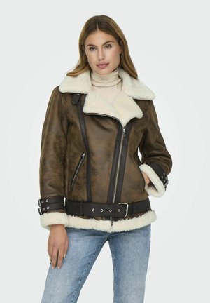 ONLOLYMPIA  - Veste en similicuir - chocolate chip