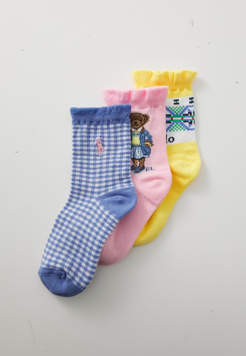 Polo Ralph Lauren - POLO BEAR CREW SOCK 3-PACK - Socken - pink/yellow/blue, Vergrößern