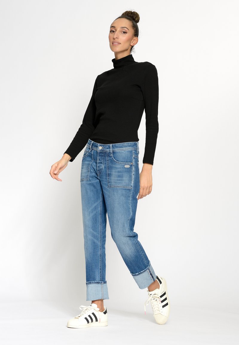 Gang Jeans Larga Uomo - Modello Cargo, Colore Blu Scuro, Composizione Cotone Ed Elastan