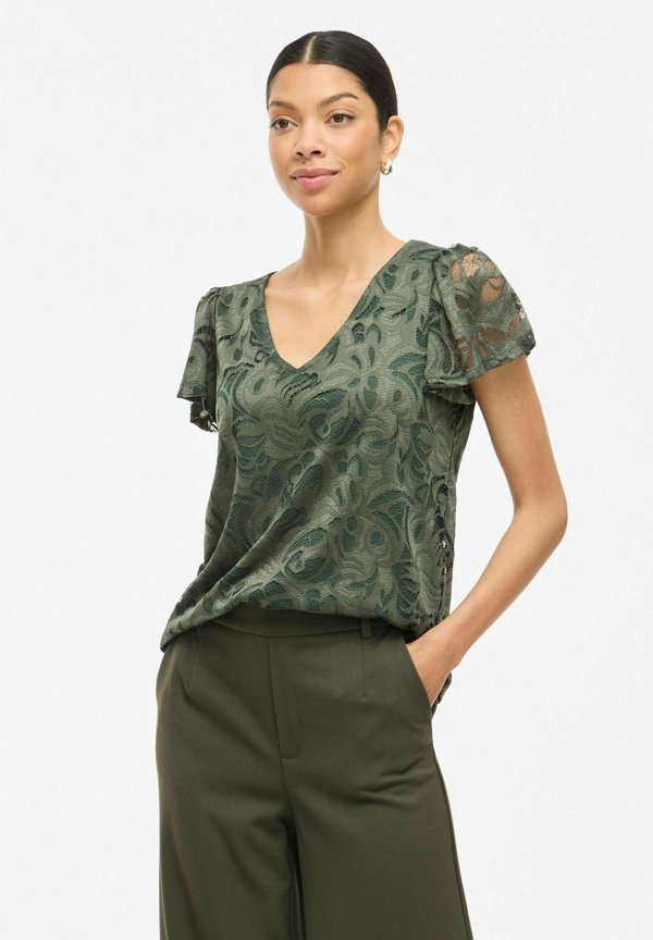 VISTASIA V-NECK - Bluse - laurel wreath