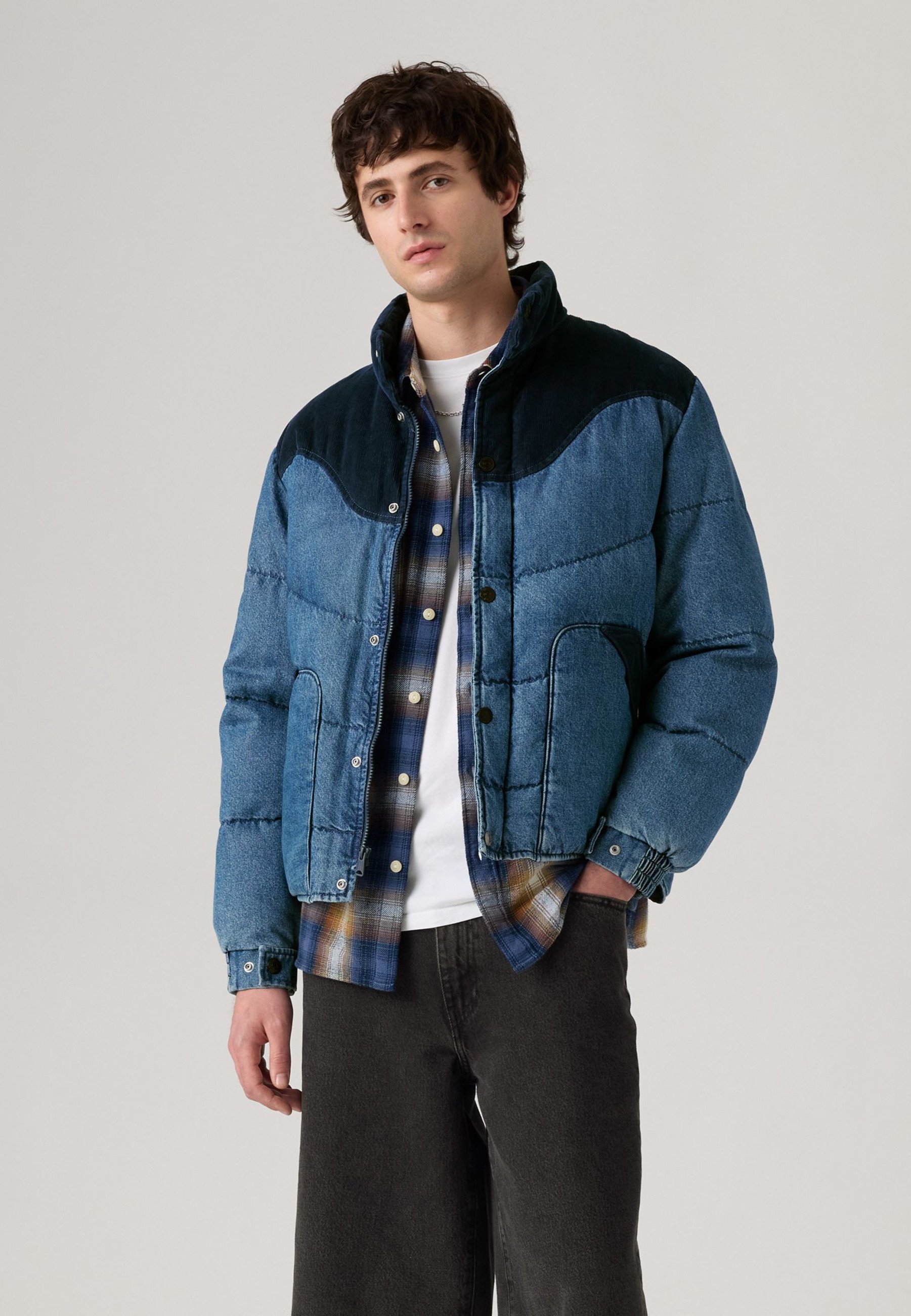 Levi's® WILD WEST PUFFER - Down jacket - riverbank/blue - Zalando Levi's® WILD WEST PUFFER - Down jacket - riverbank/blue - Zalando