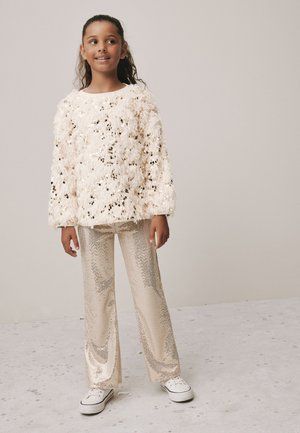 Next REGULAR FIT - SET - Sweatshirt - cream gold fluffy sequin