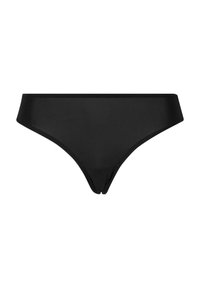 Sorte bikinitrusser med en klassisk lavskåret stil. Glatt stoff med elastisk midje og minimal dekning, med rene linjer og uten pynt.