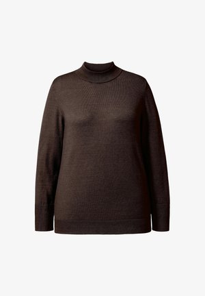 Ulla Popken, STEHKRAGEN - Striktrøje - mahogany