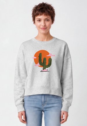 watapparel, KAKTUS IM SONNENUNTERGANG - Sweatshirt - cool heather grey