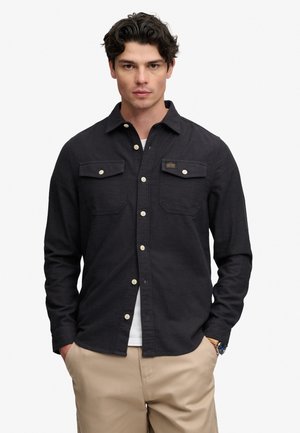 Superdry & Co, SUPERDRY HERRINGBONE WORKWEAR SHIRT.. - Overhemd - black