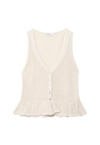 CUTWORK WITH BUTTONS - Vest - mottled beige