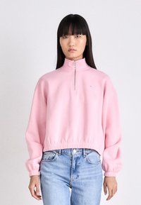 Tommy Jeans 1/4 ZIP CREW - Sportinis megztinis - ballet pink