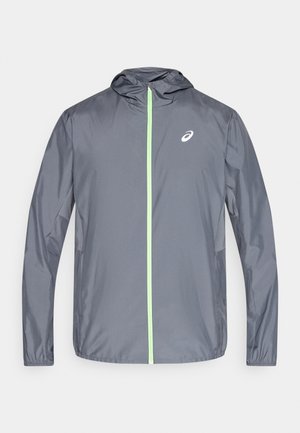 Hall halli kerge jooksujakk kapuutsiga, ees tõmblukk ja neoonrohelised detailid. Varustatud võrgust külgpaneelidega õhutavuse tagamiseks.