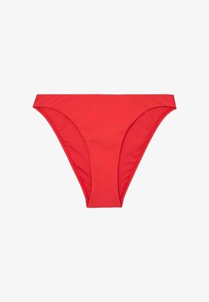 Jednostavni crveni badić za žene s klasičnim izrezom i glatkom teksturom tkanine, prikazan na bijeloj pozadini.