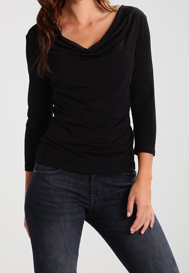 Anna Field Top s dlouhým rukávem - black