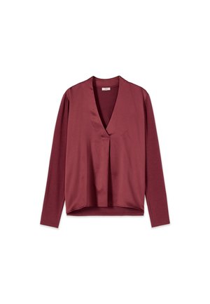 Oltre, T-SHIRT BIMATERICA MANICHE LUNGHE - Blusa - bordeaux