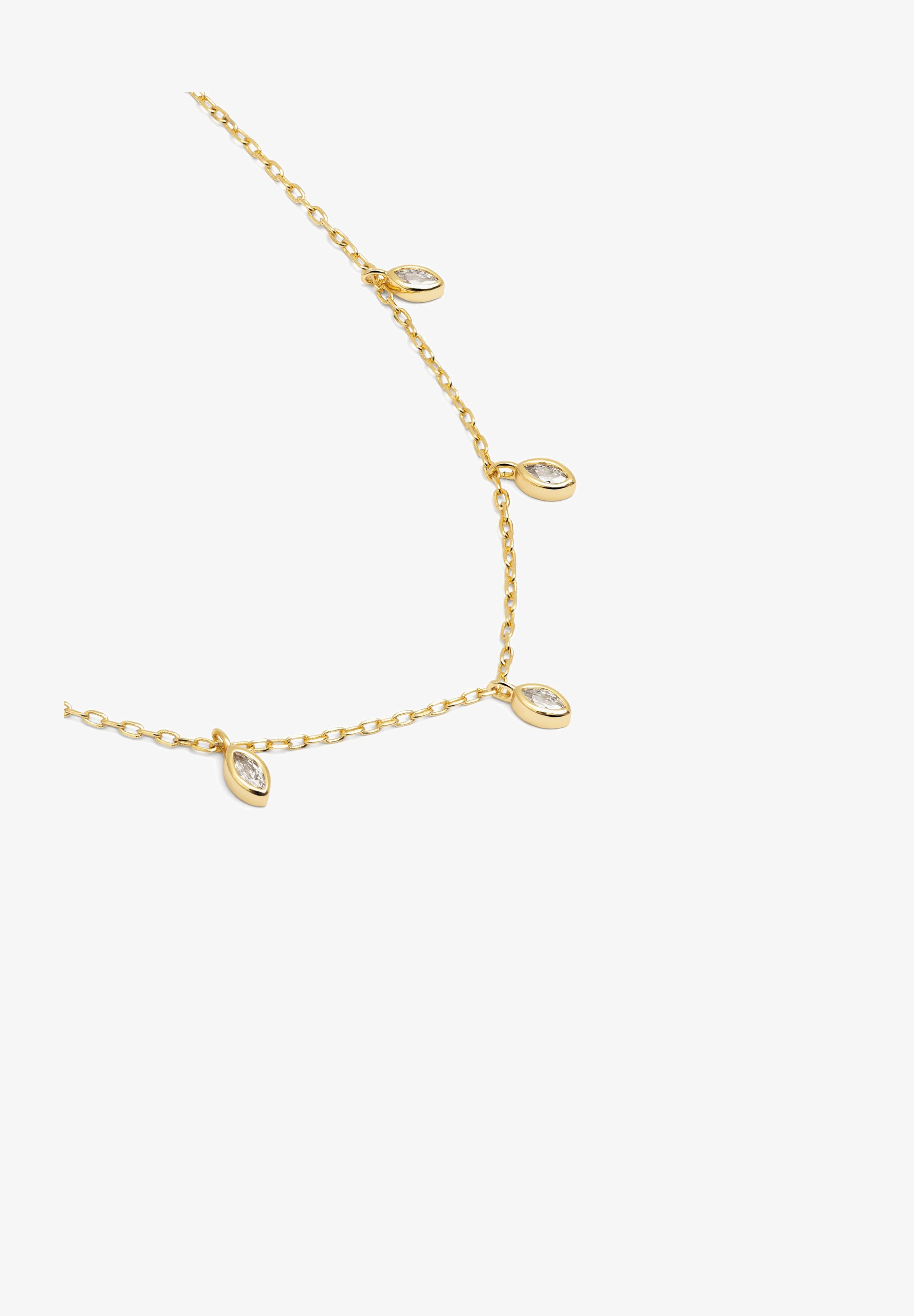 SINGULARU Collana Misty – Catena Donna In Ottone Placcato Oro 18kt Con Pendenti A Goccia – Gioielli Eleganti 50+5 Cm