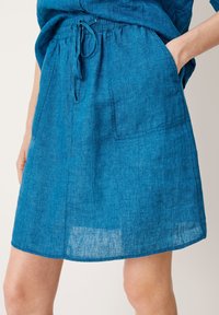 s.Oliver ROCK AUS LEINEN - Jupe trapèze - dark teal melange