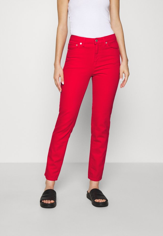 TROUSERS - Jeans Straight Leg - red