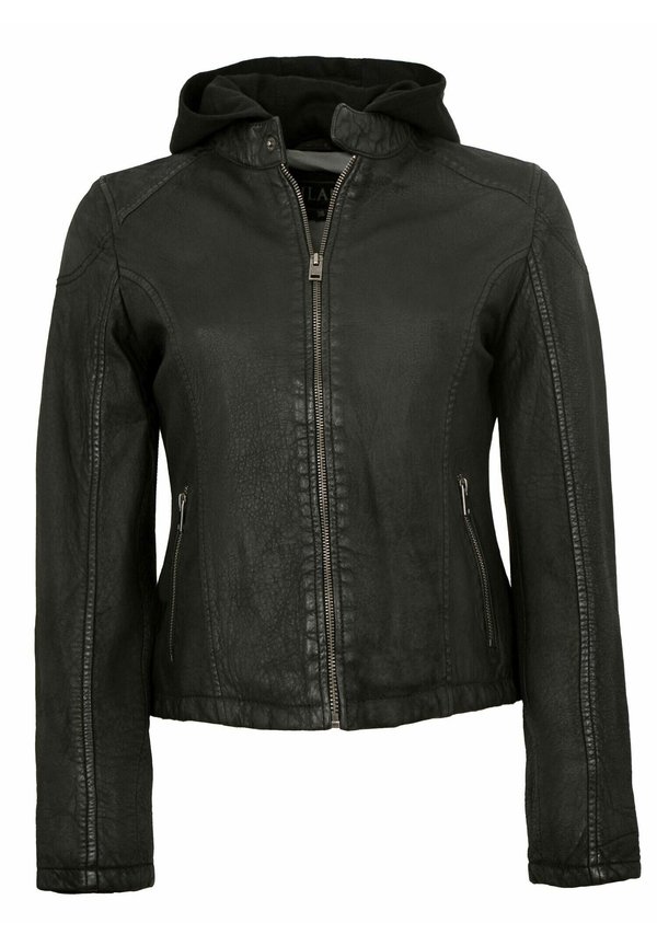 DELEA - Lederjacke - schwarz