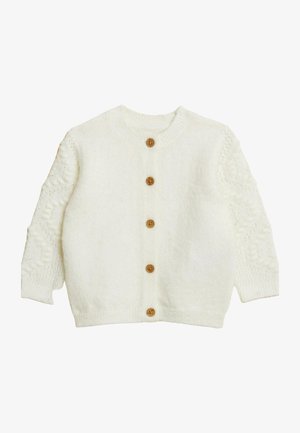 WHITE BUTTON UP KNITTED - Cardigan - white