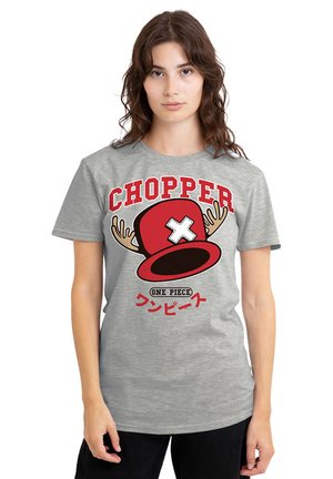 NETFLIX, ONE PIECE CHOPPER HAT COLLEGIC - Print T-shirt - mottled light grey