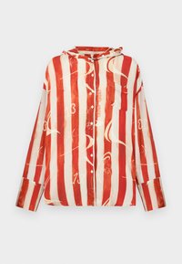 HOODED BUTTON UP UNISEX - Pogājama blūze - red