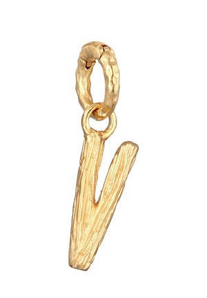 LETTER V STRUCTUTRD CHARM - Vedhæng - gold-coloured