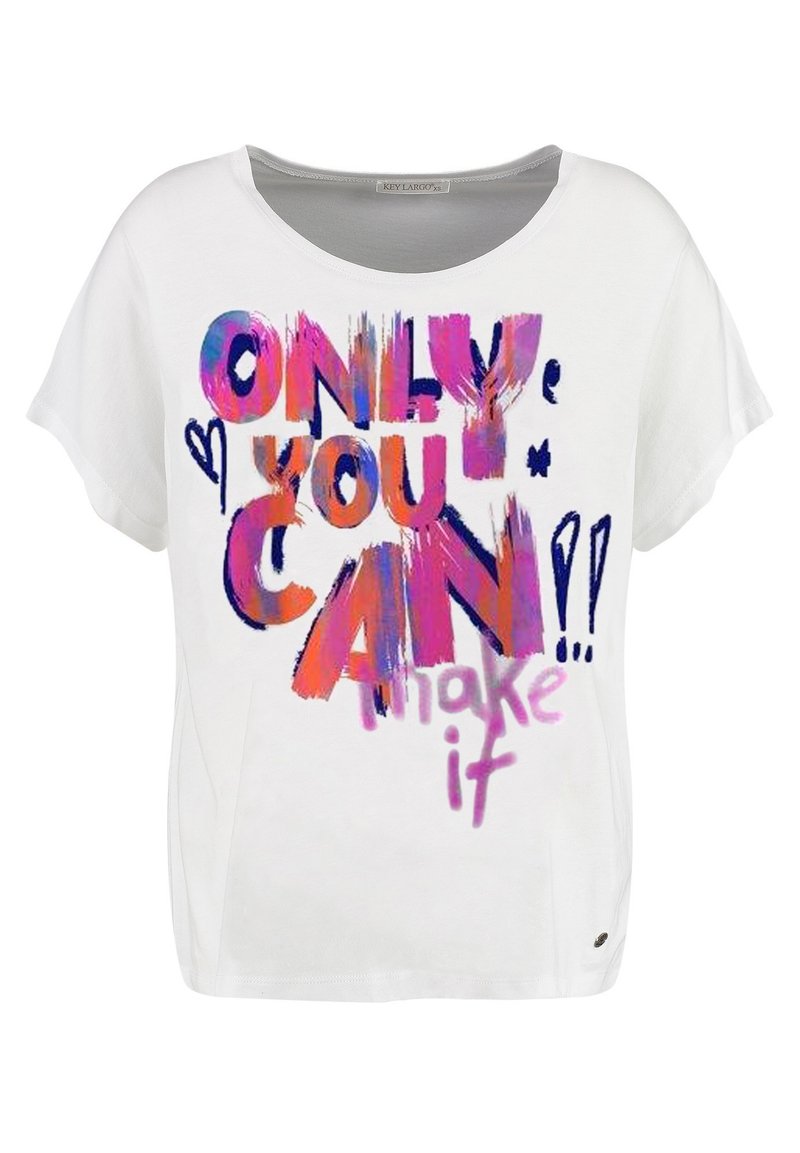 Key Largo MAKE ROUND - T-shirt print - offwhite pink
