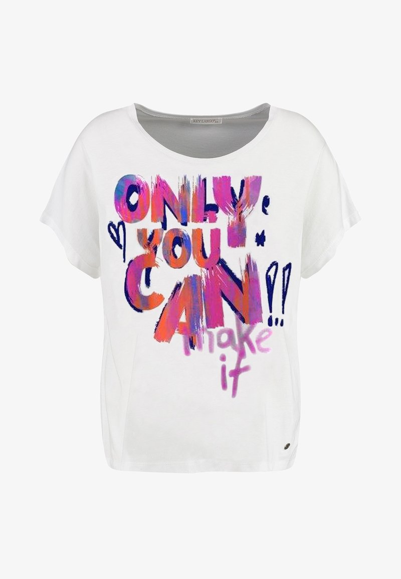 Key Largo MAKE ROUND - T-shirt print - offwhite pink