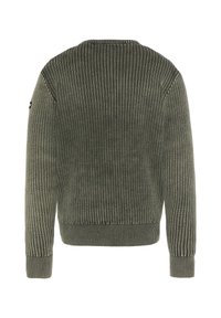 Schott CREWNECK  - Strickpullover - kaki foncé