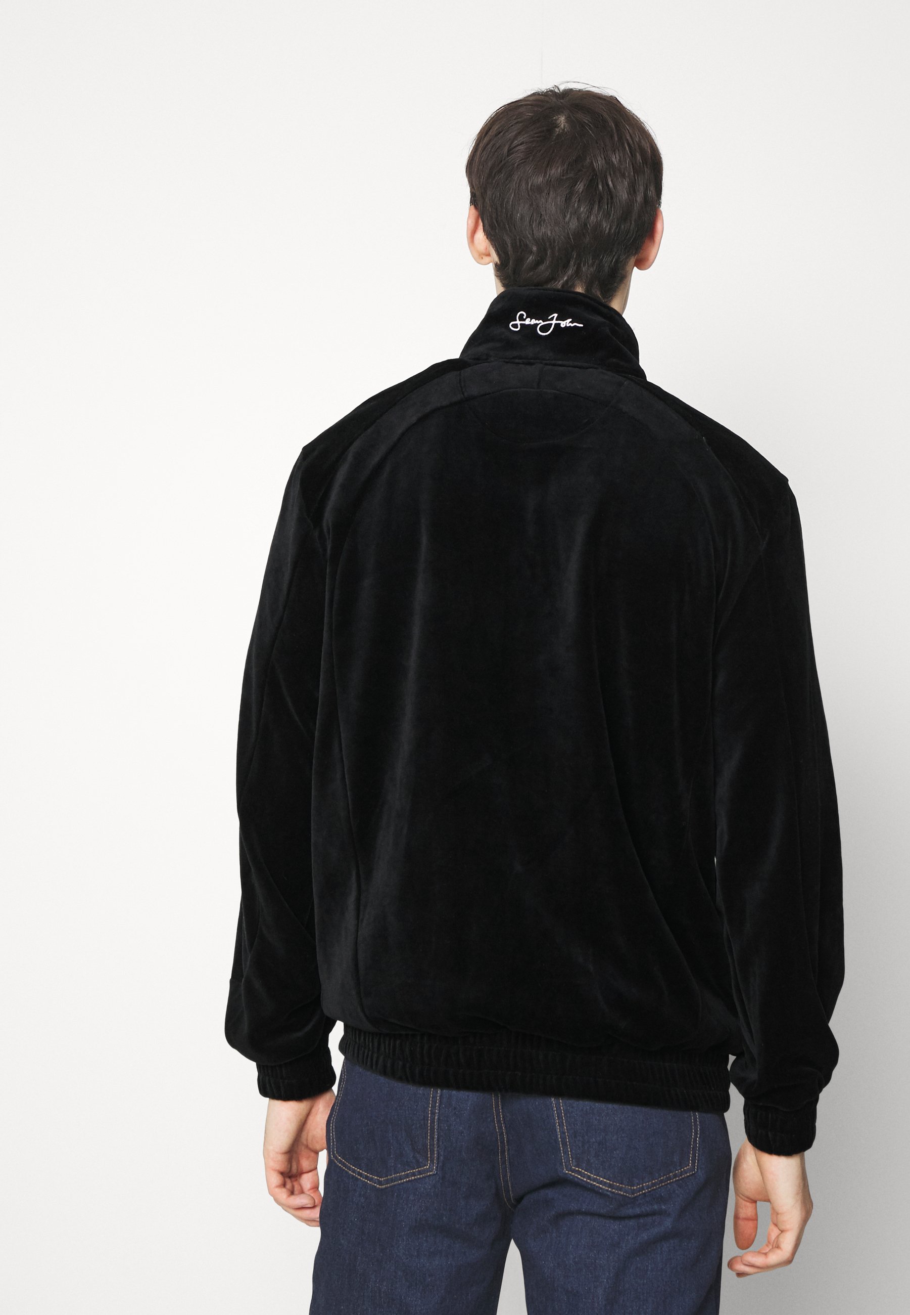 Sean John Classic Logo Essential velours Men's Track Top Black, S