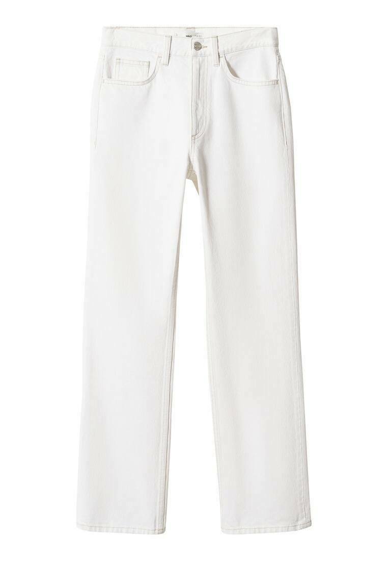 Mango Straight leg jeans wit denim/whitedenim
