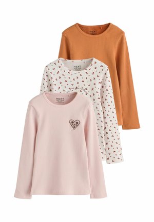Next, LONG SLEEVE RIBBED TOP 3 PACK - Long sleeved top - pink ditsy