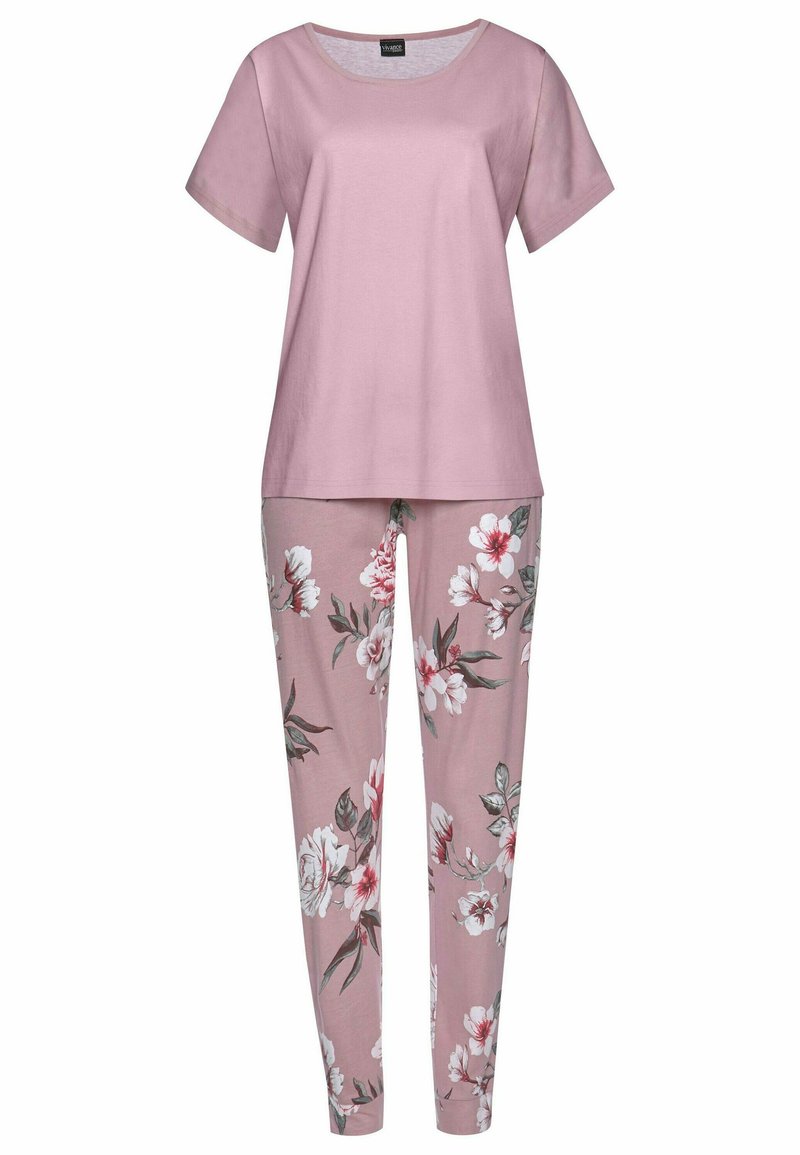 Damen Nachthemden | LASCANA Nachtwäsche Set lila geblümt schwarz/pink - MC62374 Damen Nachthemden | LASCANA Nachtwäsche Set lila geblümt schwarz/pink - MC62374