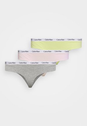 THONG 3PACK - Perizoma - coral/cyber green/grey