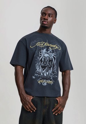 Ed Hardy, MENS WHEN I CARED GRAPHIC RELAXED T-SHIRT - T-shirt con stampa - black