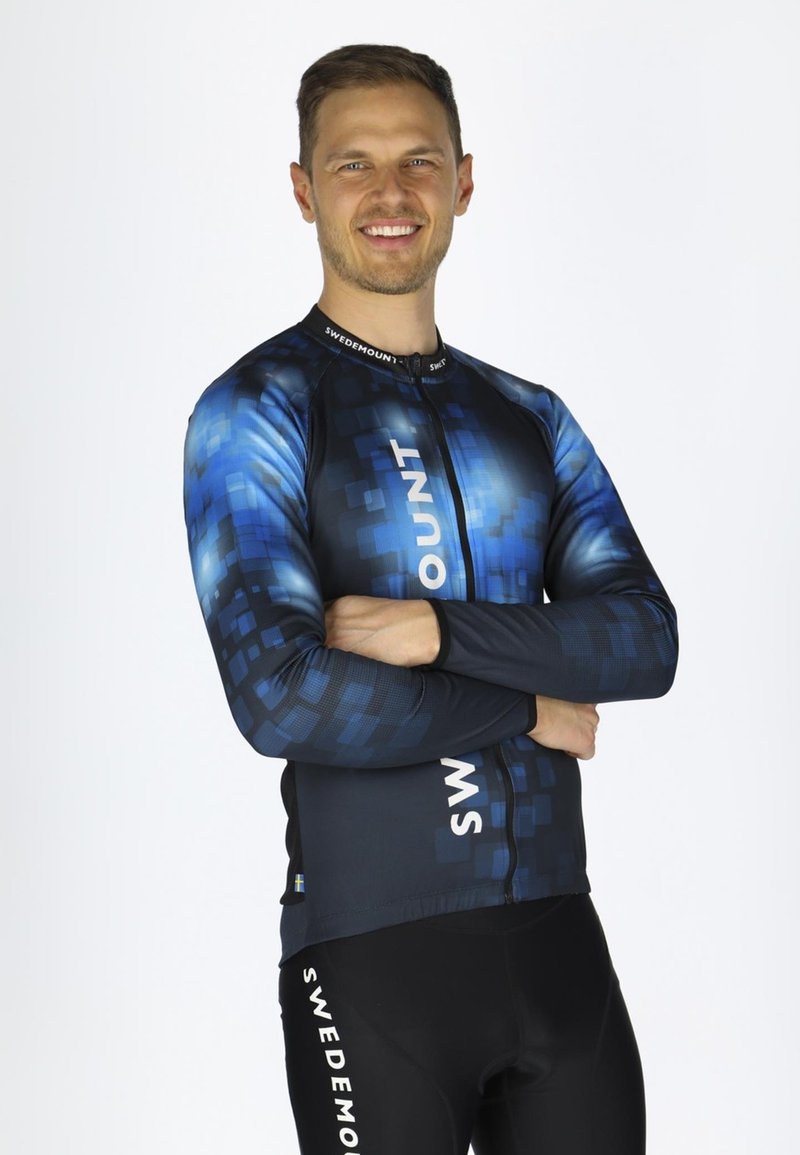 Maillot De Vélo MS Homme Petit - Bleu, Fermeture éclair Complète - Cyclisme été