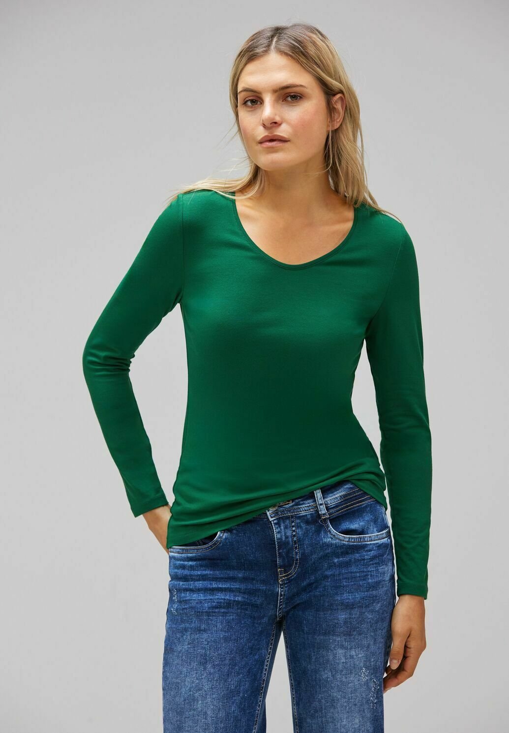 Street One Damen Langarmshirt - Basics Mit Stil Für Office & Freizeit