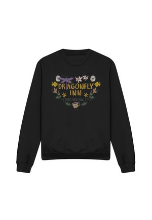 Cotton Soul, GILMORE GIRLS DRAGON FLY INN CHALK FLORAL HEART - Sweatshirt - black